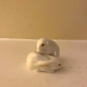 Herend double bunnies- white